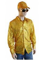 Gouden pailletten blouse heren