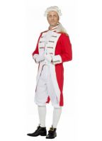 Rood wit musketiers kostuum