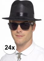 Fedora hoedjes zwart 24x