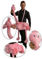 Roze struisvogel hang-on kostuum