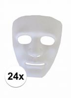 Witte gezichtsmaskers spook 24 stuks