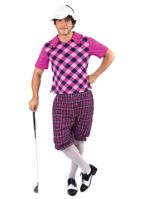 Golfers kostuum paars voor heren