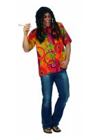 Happy hippie shirt voor heren