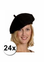 24 Franse zwarte baretten