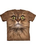 All-over print t-shirt bruine kat