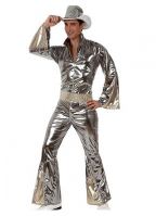 Zilveren disco verkleedkleding heren