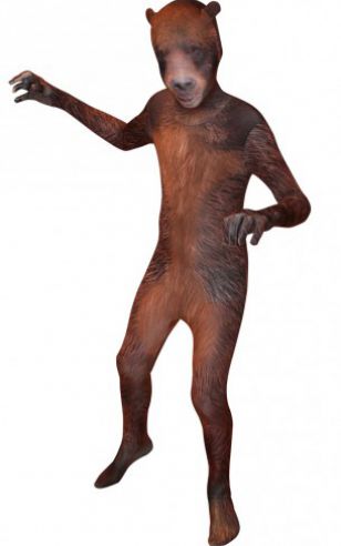 Grizzly beer morphsuit voor kinderen