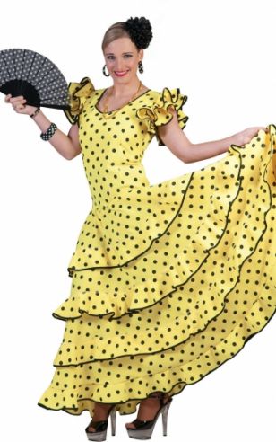 Gele jurk Spaanse danseres