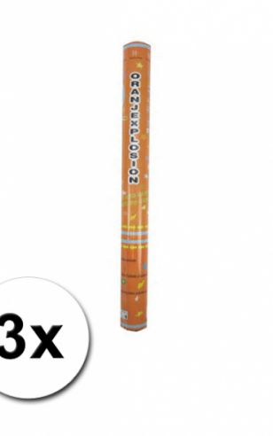 3 oranje shooters met vulling 50 cm