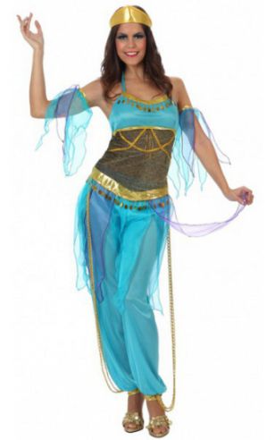 1001 nacht dames kostuum blauw