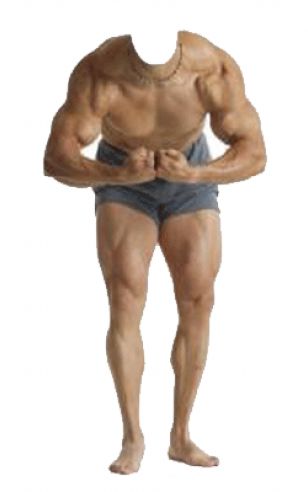 Stand in cut-out body builder