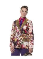 Heren colbert met party print goud