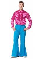 Broek in de kleur blauw wijd uitlopend voor heren