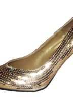 Pumps goudkleurig met pailletten