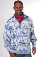 Delfts blauw shirt heren