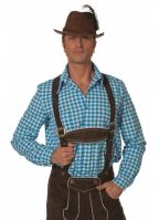 Oktoberfest heren blouse blauw/wit