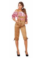 Beige Oktoberfest lederhose voor dames