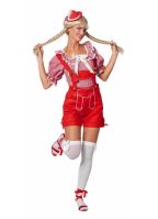 Rode Oktoberfest lederhose voor dames