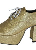 Glitter plateauhakken goud