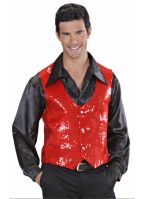 Rood pailletten vestje voor heren