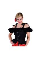 Tiroler blouse met koordje Carmen zwart