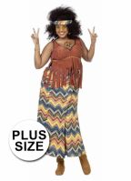 Hippie kostuum voor grote dames