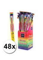 48 feeststerretjes in neon kleuren 45 cm
