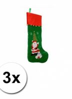 3 groene kerstsokken 85 cm