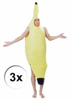 Carnavalskleding bananenpakken 3 stuks
