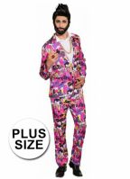 Roze 80s kostuum grote maten