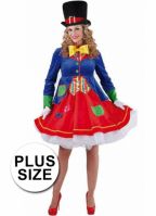 Grote maat clown verkleedkostuum voor dames