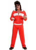 Rood/wit verkleed trainingspak voor heren