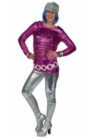 Metallic roze dames shirt