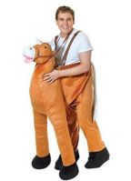 Pluche instap paard kostuum