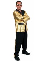 2 delige smoking voor heren zwart/goud
