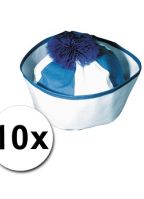 10 blauwe matrozen hoedjes icm zeeman tattoos