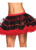 Satin petticoat luxe zwart met rood